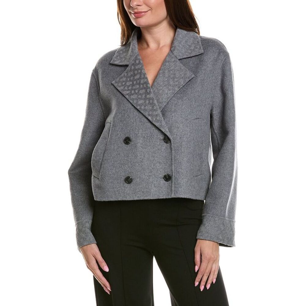 Hugo Boss Womens Boss Jutano Wool-Blend Jacket, Silver